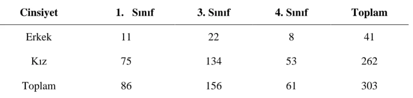 Tablo 3.4 Pilot Uygulama Sürecine Katılan Öğrenciler 