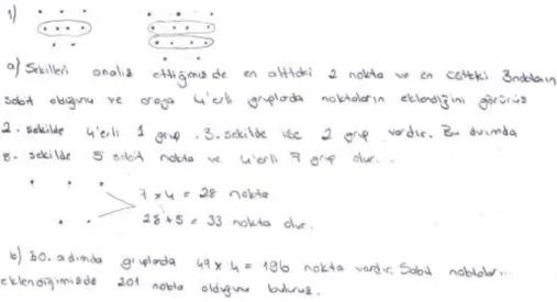 Şekil 23. Ö37’nin birinci soruya ilişkin çözümü 