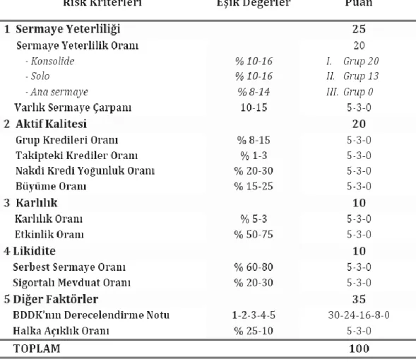 Tablo 3: Risk faktörleri ve puanları.(TMSF,2010:28) 