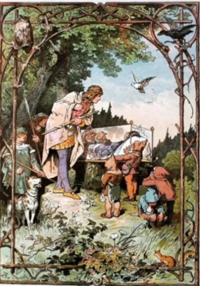 ġekil 2. Alexander Zick, Pamuk Prenses ve Yedi Cüceler Kitabı Ġllüstrasyon ÇalıĢması,  1812 