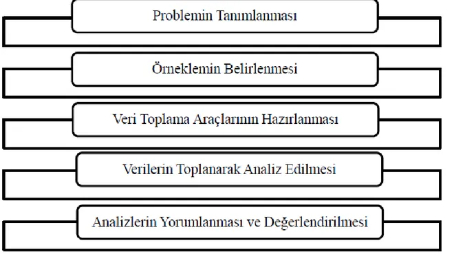 Şekil  2:  Tarama  araĢtırmalarının  gerçekleĢtirme  aĢamaları.     Karakaya,  Ġ.  (2009)