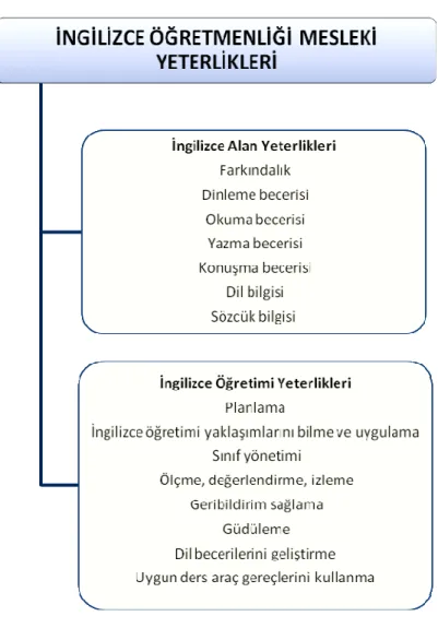 Şekil 1. Đngilizce Öğretmenliği Mesleki Yeterlikleri  