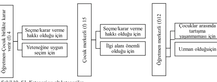 Şekil 10. S3. Kategori ve alt kategoriler 