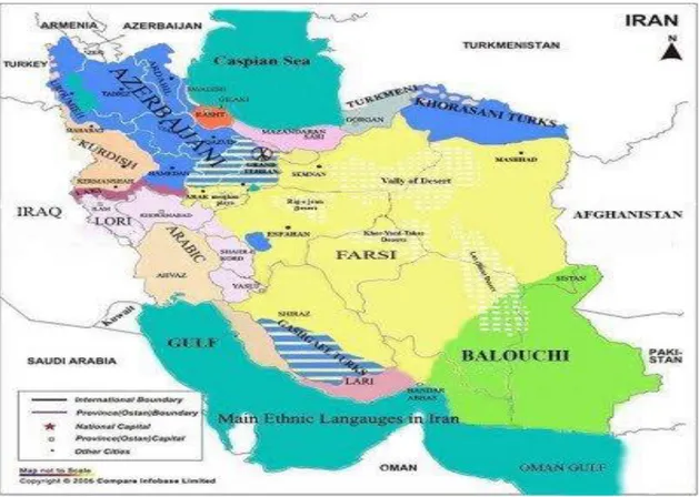 Şekil 5: İran’daki Etnik Grupların Ülke İçerisindeki Dağılımları 9