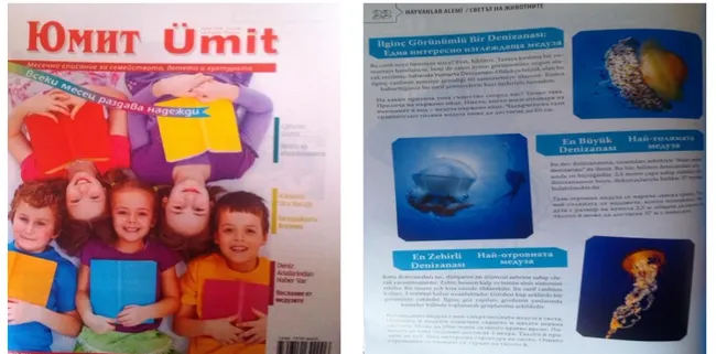 Şekil 11. Ümit dergisinin Eylül 2014 tarihli 199. sayısının ön kapağı ve derginin içinden bir  sayfa örneği