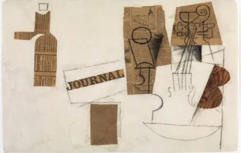 Şekil 2. Pablo Picasso. Şişe, bardak ve keman 