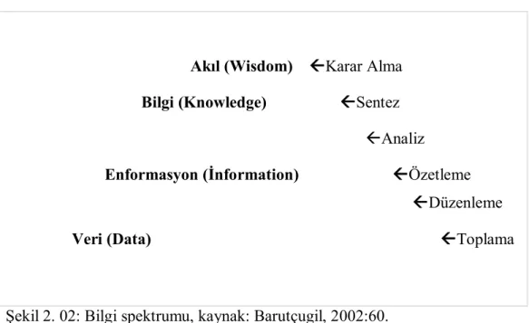 Şekil 2. 01: Bilginin oluşması (Kaynak: Gökçe, 2006:5) 