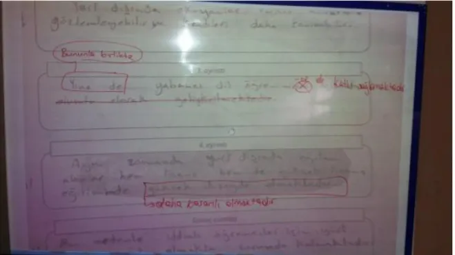 Şekil 6. Grupça paragraf değerlendirme çalışması 