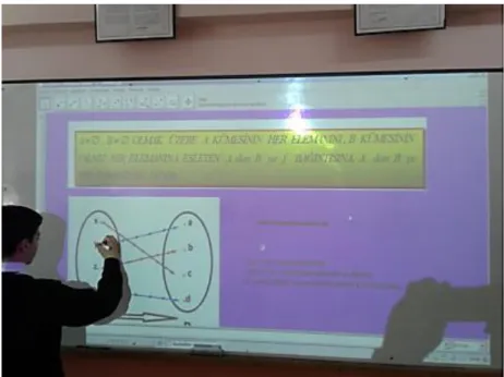 Şekil 5. Deney Grubu ile Ders Anlatımından Bir Kesit 