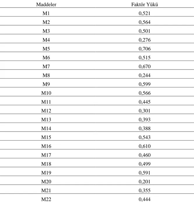 Tablo  3.5.  incelendiğinde  başarı  testinin  tek  faktörlü  bir  yapıya  sahip  olduğu  görülmektedir