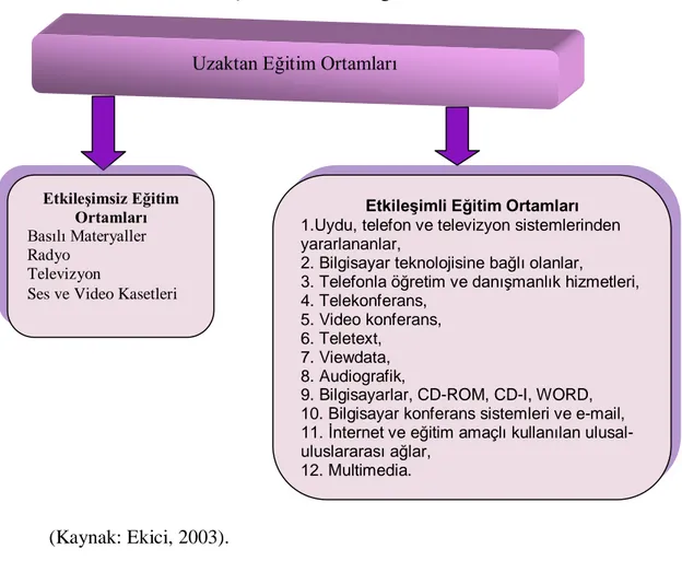 Şekil 3. Uzaktan Eğitim Ortamları 