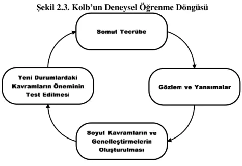 Şekil 2.3. Kolb’un Deneysel Öğrenme Döngüsü  