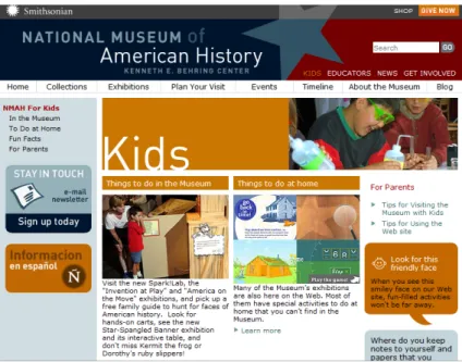 Şekil 11. National Museum of American History Web Sitesi Giriş Sayfası 