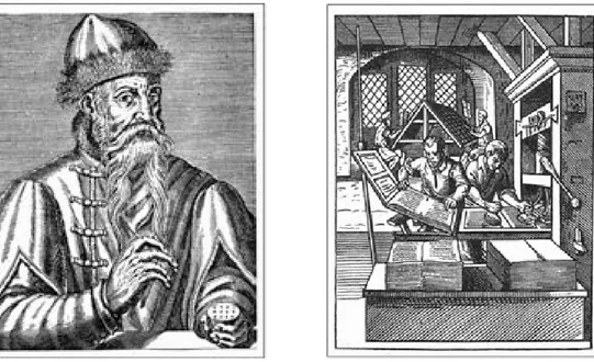 Şekil 1. Johannes Gutenberg              Şekil 1.1. Gutenbergin yaptığı ilk baskı makinesi