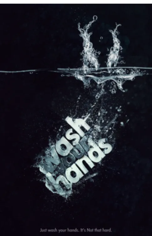 Şekil 2 “Wash your hand” Tipografik afiş.  