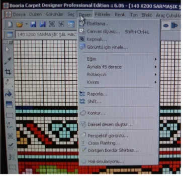 Şekil 12 .  Desen menüsü