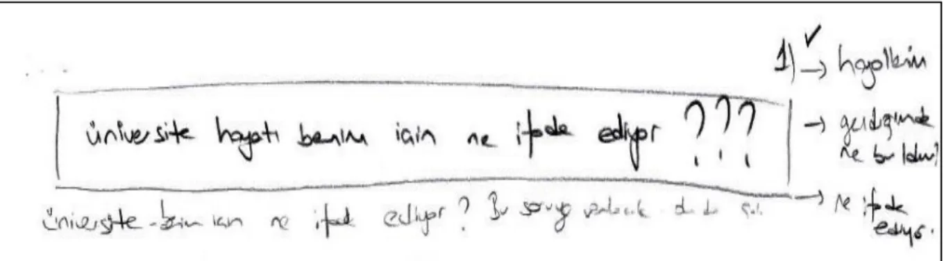 Şekil 35. TY12’nin yazılı anlatım örneği - 1 