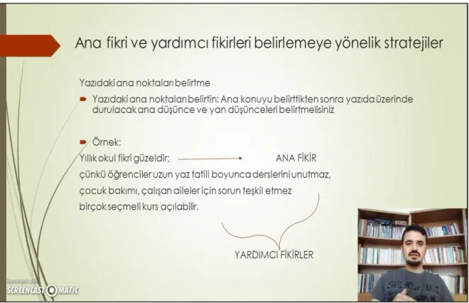 Şekil 5. Ders Anlatım Videolarından Bir Görüntü Örneği 