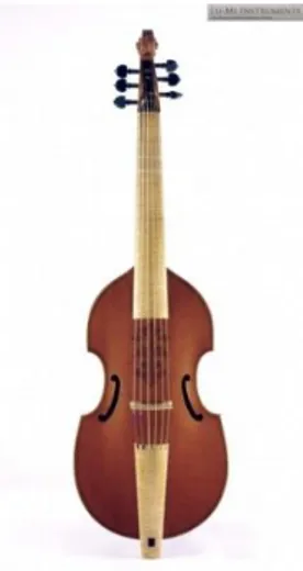 Şekil  8.  Lyra  Viol:  En  yaygını  6  tellidir,  bas  viollerin  en  küçücüğür,  16