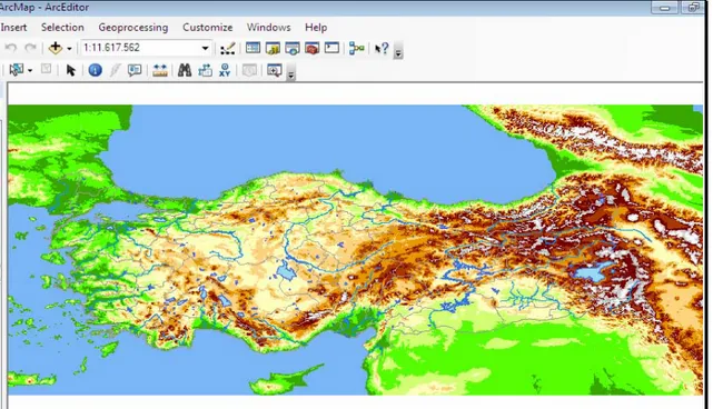 Şekil 2.13. Türkiye fiziki haritası 