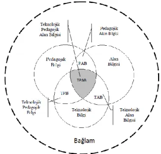 ġekil 2.2 TPAB Modeli Bileşenleri (Ay, 2015; Koehler ve Mishra, 2008) 