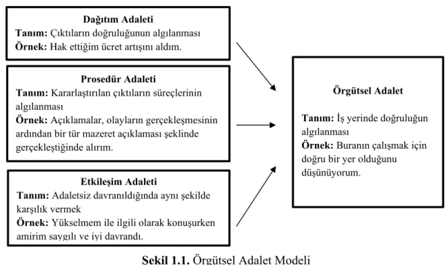 Şekil 1.1. Örgütsel Adalet Modeli 