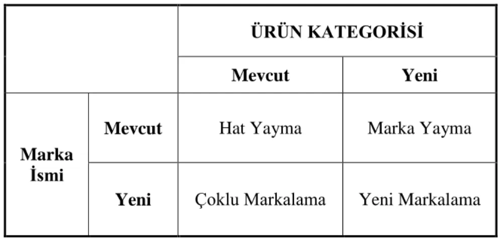 Tablo 2. Marka Geliştirme Stratejileri 