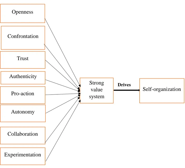 Figure  4:  Conceptual  framework  for  measuring  strong  value  system  adapted  from  Rao  T.V