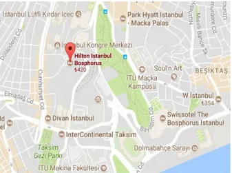 Şekil 4.5: Hilton İstanbul Otel Konumu- Harita  Kaynak: http://www.hilton.com.tr 