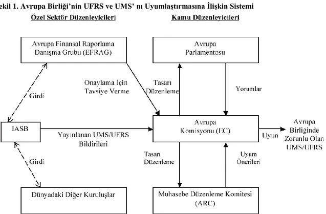 Şekil 1. Avrupa Birliği’nin UFRS ve UMS’ nı Uyumlaştırmasına İlişkin Sistemi 