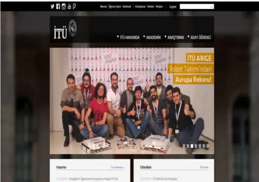 Şekil 2: İstanbul Teknik Üniversitesi Web Sitesi Arayüz Görüntüsü 