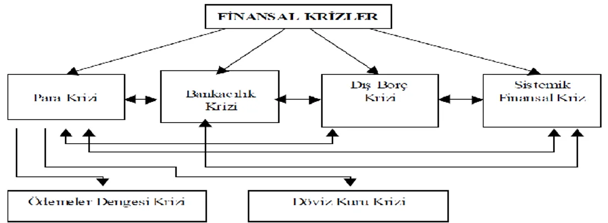 Şekil 2. Finansal Krizlerin Sınıflandırılması 