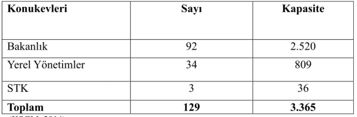 Şekil 1. Türkiye’deki Kadın Konukevlerinin Sayı ve Kapasiteye Göre Dağılımları 