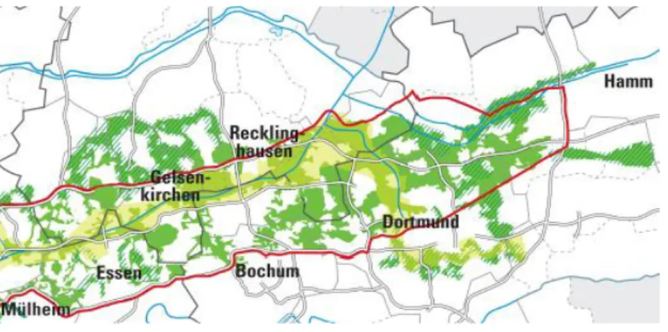 Şekil 2.12 Emscherpark çalışma bölgeleri [60] 