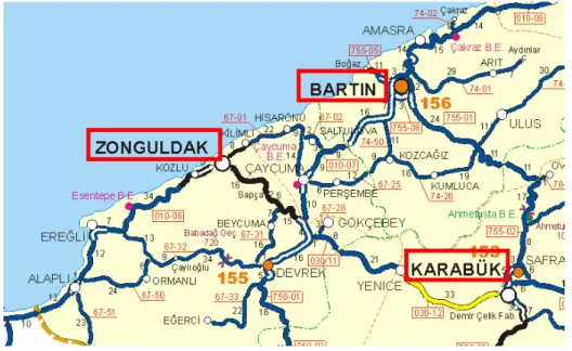 Şekil 3.2 Zonguldak ve bölgesi [89] 