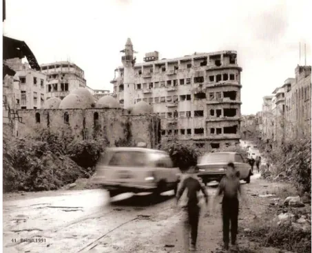 Şekil 2.1. Savaş sonrası Beyrut’un merkezi, (Basilico, 1999) 