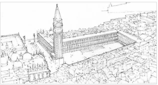 Şekil 4.12 San Marco Meydanı, Venedik (Architecture Form, Space and Order, Ching, 1996) 