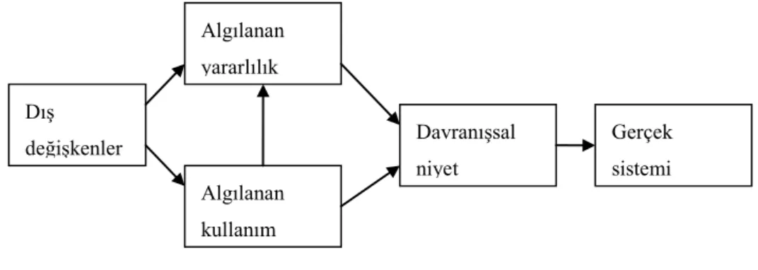 Şekil 3.8  TAM modeli (Davis, 1989) 