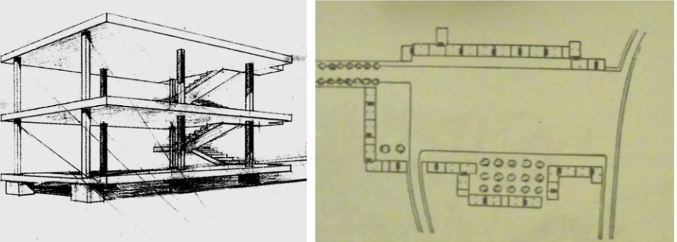 Şekil 2-3 Le Corbusier, Domino Konutları (Boesiger, 1998) 