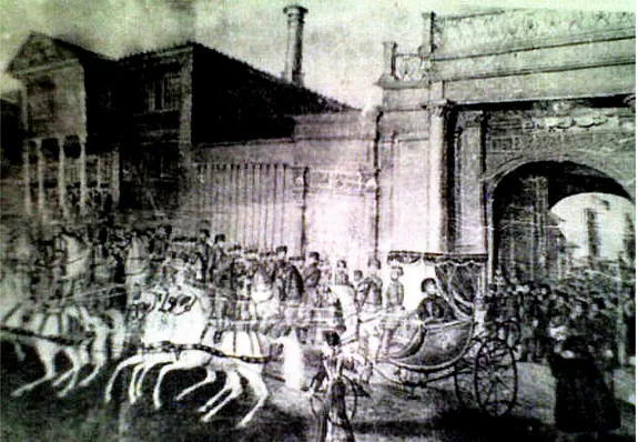Şekil 3.1. Sultan Abdülmecid’in 1844’te Mekteb-i Tıbbıye-i Şahane’deki diploma töreninden  dönüşü (Terzioğlu, 1993, s.46)