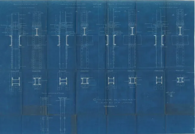Şekil 3.1.10   IV. Vakıf Han, NPU profil takviyeli , yoğun donatılı betonarme kolon şeması   (Ankara Vakıflar arşivi ,2008) 
