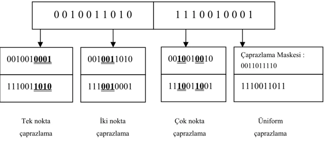 Şekil 4.3 Çaprazlama yöntemleri ve etkileri (Bolat vd., 2004) 