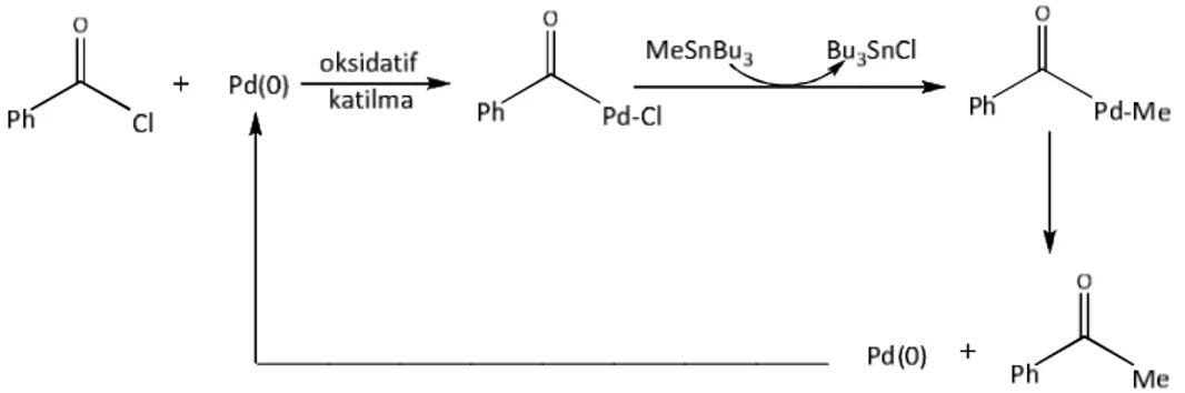 Şekil 3.3 Pd(II) komplekslerine alkil transferi 