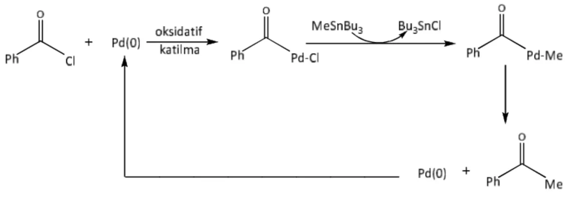 Şekil 3.3 Pd(II) komplekslerine alkil transferi 