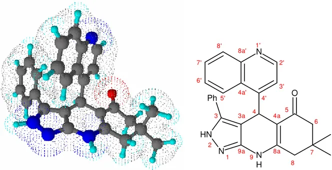 Şekil 8.22   Bileşik 5’in moleküler modeli ve yapısal formülü. 