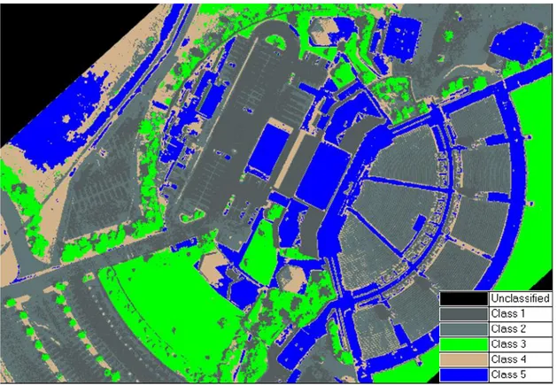 Şekil 4. 5 Sayısal görüntü kullanılarak 5 sınıf için yapılan kontrolsüz sınıflandırma 