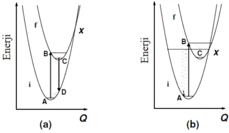 Şekil  2.16'da  konfigürasyonal koordinat  diyagramı  kullanılarak  multifonon de- de-excitation  süreci  açıklanmaktadır