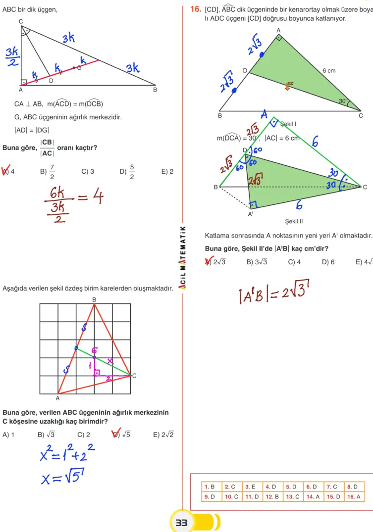 Şekil IB 6 cm C30°DA m(DC∑A) = 30°,  |AC| = 6 cm B Şekil IIAı CD