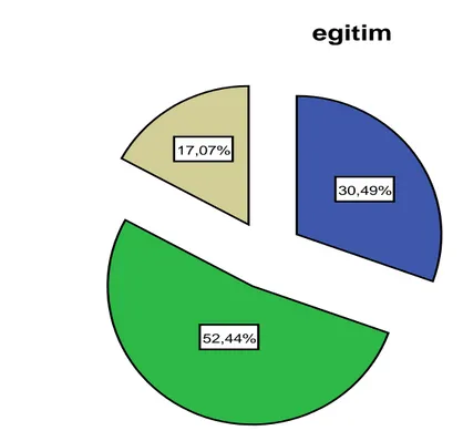 ġekil 7. Eğitim Durumu DeğiĢkeninin Yüzdesel Grafiği 