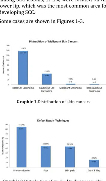 Graphic 1.Distribution of skin cancers 